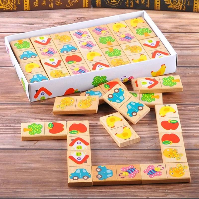 Fruit Domino Puzzle Blocks Logical Thinking Training Jigsaw