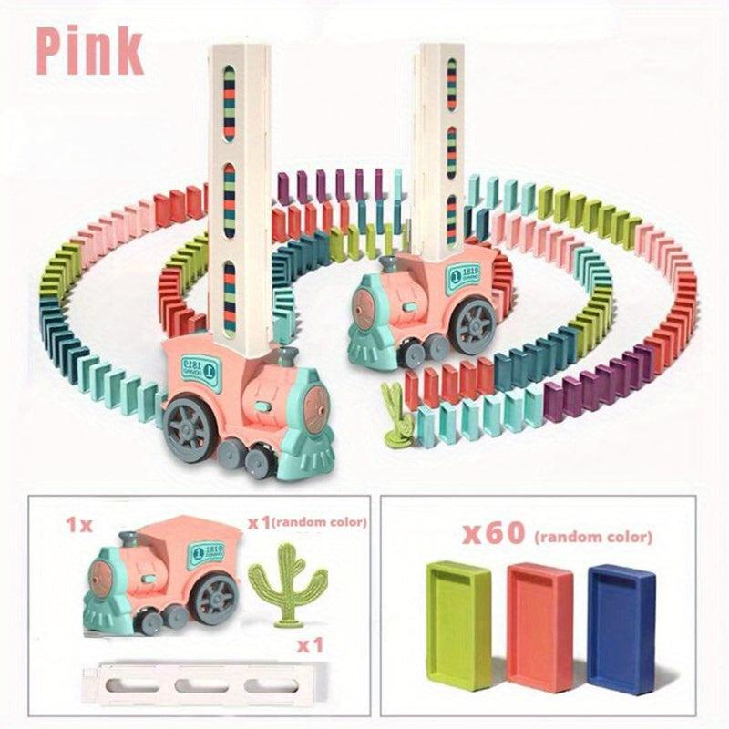 60pcs Domino Train Christmas Toy Set with Light