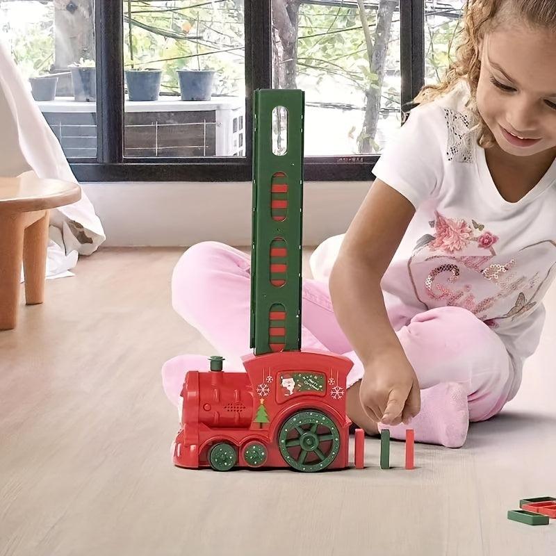 60pcs Domino Train Christmas Toy Set with Light