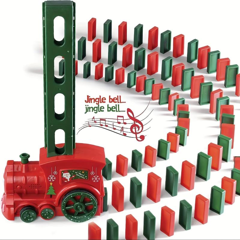 60pcs Domino Train Christmas Toy Set with Light