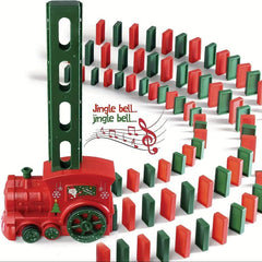 60pcs Domino Train Christmas Toy Set with Light
