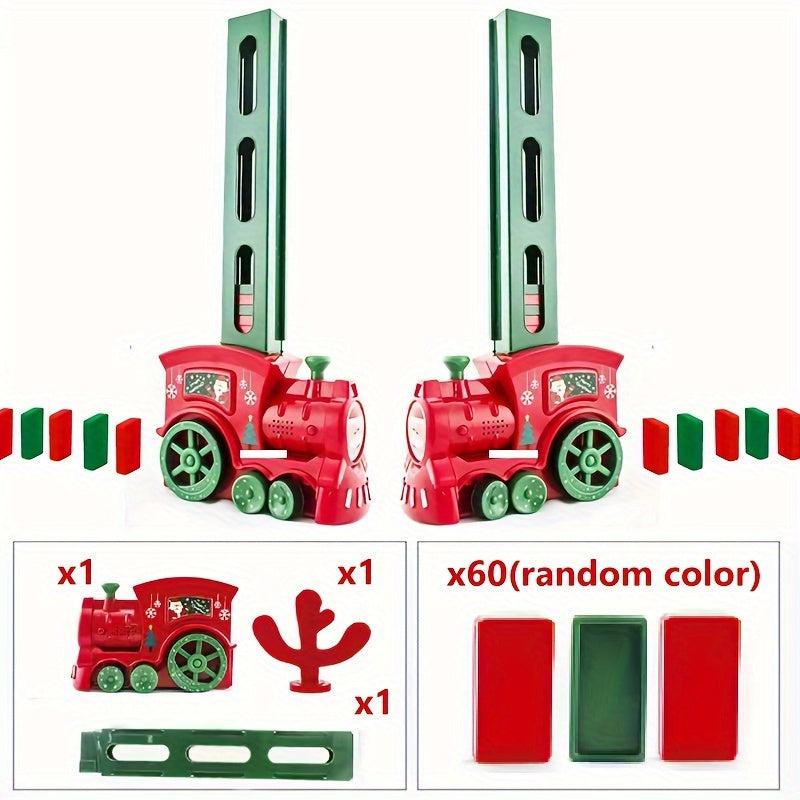 60pcs Domino Train Christmas Toy Set with Light