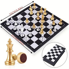 Medieval Chess Set With Chessboard 32pcs Golden Silvery Che...