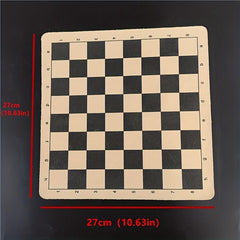 10 63in Int'l Chess Board Foldable Leather Fleece Material Checker