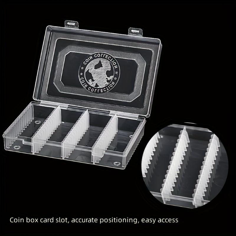 60pcs 41mm Coin Storage Box w/ Adjustable Inner Pad Set Souvenir Foreign Collect