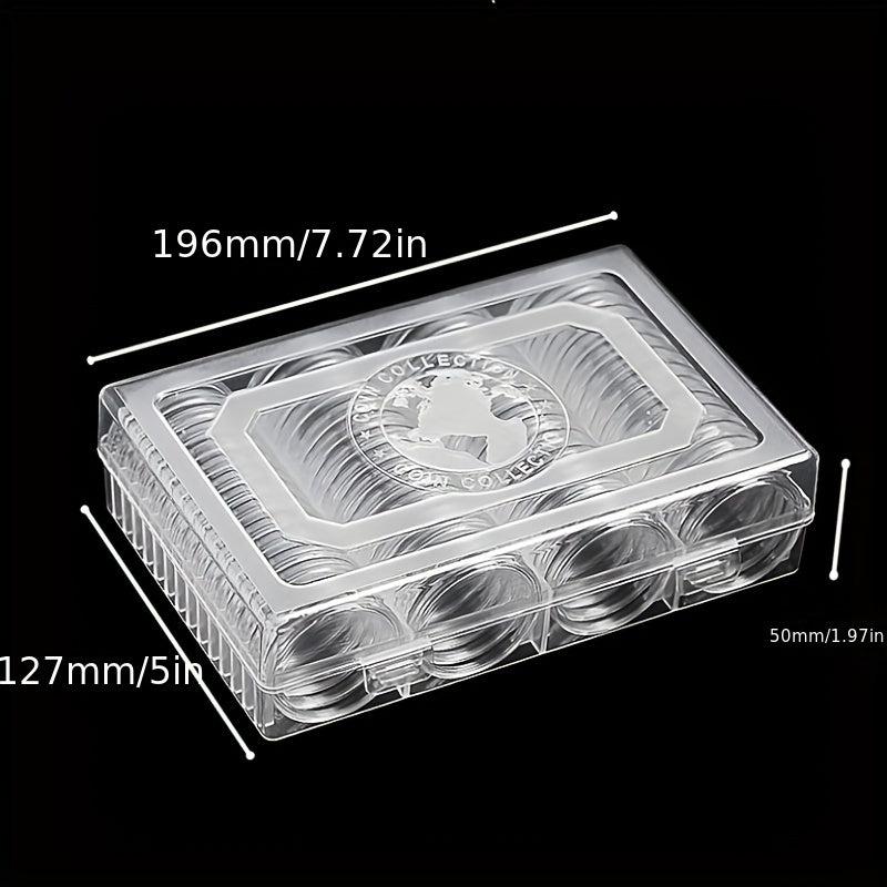 60pcs 41mm Coin Storage Box w/ Adjustable Inner Pad Set Souvenir Foreign Collect