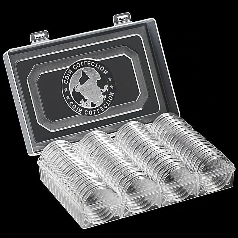 60pcs 41mm Coin Storage Box w/ Adjustable Inner Pad Set Souvenir Foreign Collect