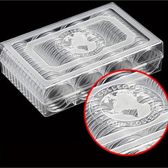 60pcs 41mm Coin Storage Box w/ Adjustable Inner Pad Set Souvenir Foreign Collect