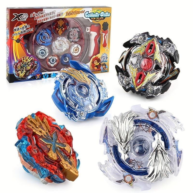 XD168 1 Burst Gyroscope Toy Combat Disc Set 4 in 1 Handle Launcher