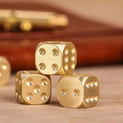 5pcs Golden Metal Dices for Chess Board Games