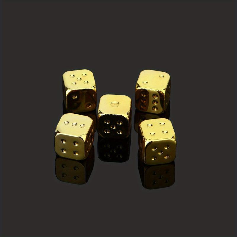 5pcs Golden Metal Dices for Chess Board Games