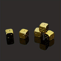 5pcs Golden Metal Dices for Chess Board Games