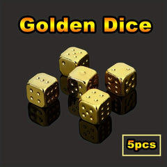 5pcs Golden Metal Dices for Chess Board Games