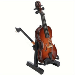 Mini Violin Model with Stand and Case - Decorative Musical Instrument Ornaments