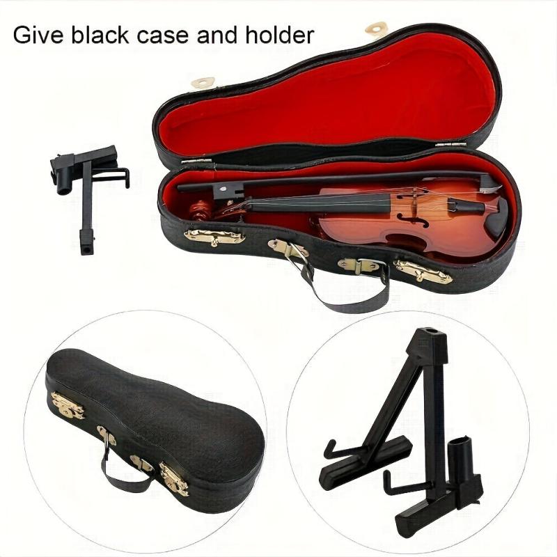 Mini Violin Model with Stand and Case - Decorative Musical Instrument Ornaments