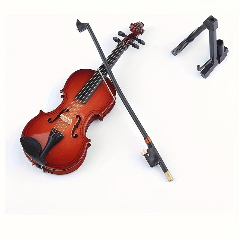 Mini Violin Model with Stand and Case - Decorative Musical Instrument Ornaments