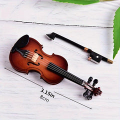 Mini Violin Model with Stand and Case - Decorative Musical Instrument Ornaments