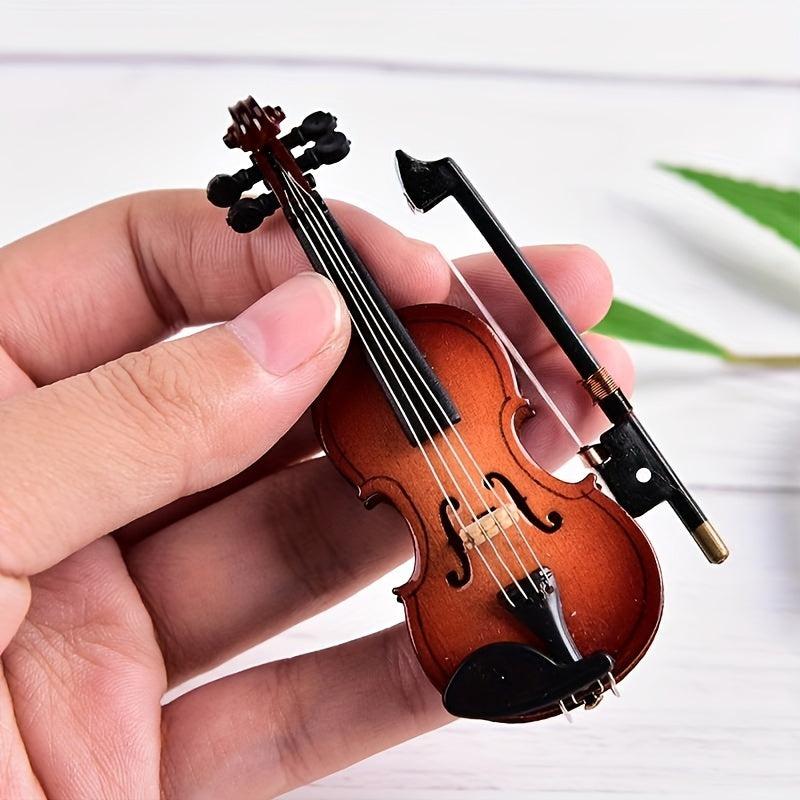 Mini Violin Model with Stand and Case - Decorative Musical Instrument Ornaments