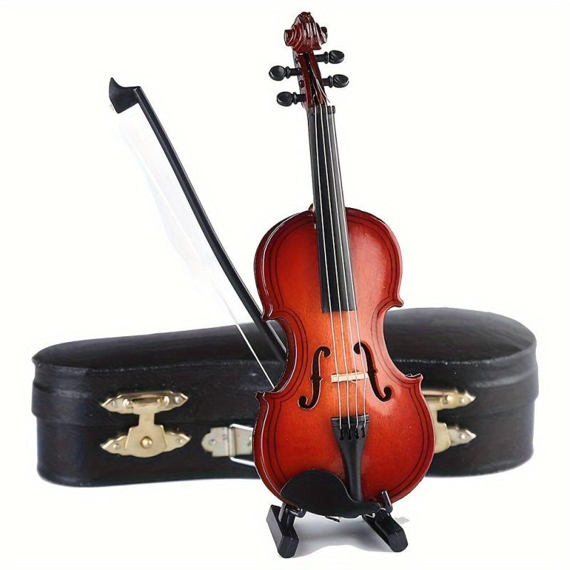 Mini Violin Model with Stand and Case - Decorative Musical Instrument Ornaments