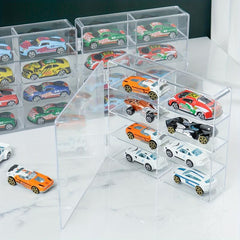 1pc Toy Car Model Display Stand Transparent Storage Box