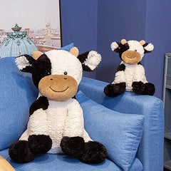 Cute 9in Sitting Cow Plush Toy - Ideal Birthday Gift for Kids