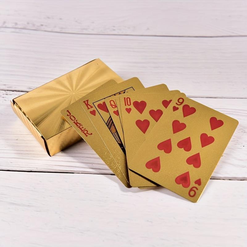 Waterproof Golden Playing Cards for Family Game Night & Parties