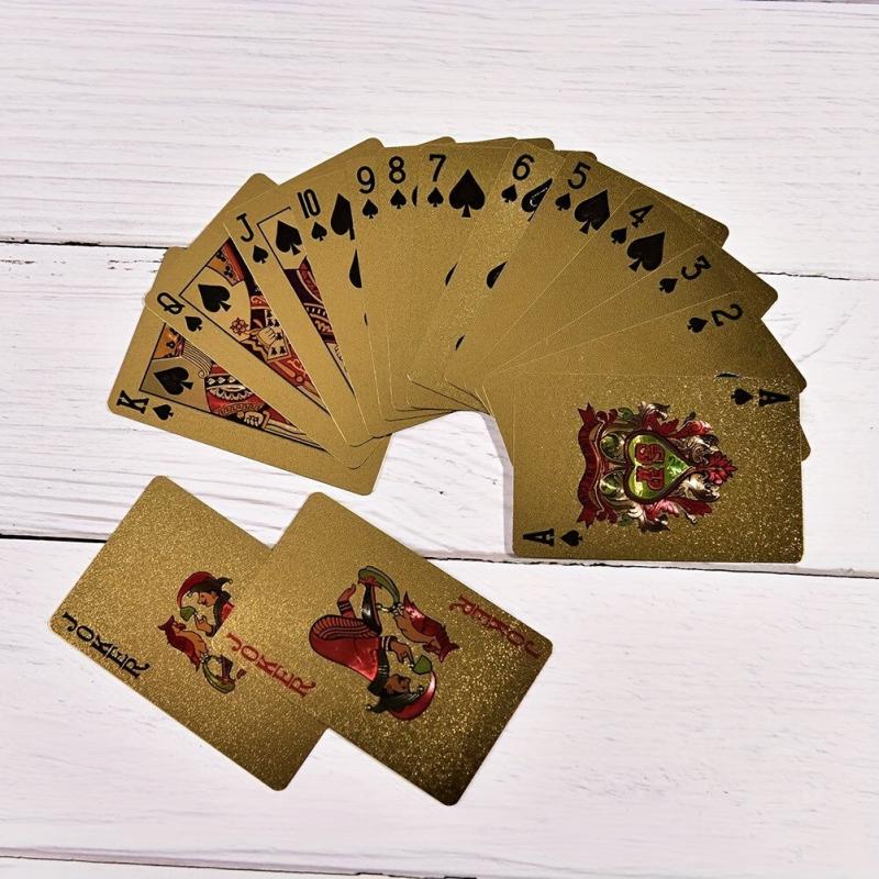 Waterproof Golden Playing Cards for Family Game Night & Parties