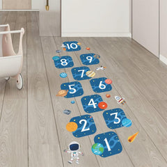 Cartoon Hopscotch Space Planet Astronaut Floor Stickers