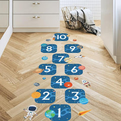 Cartoon Hopscotch Space Planet Astronaut Floor Stickers