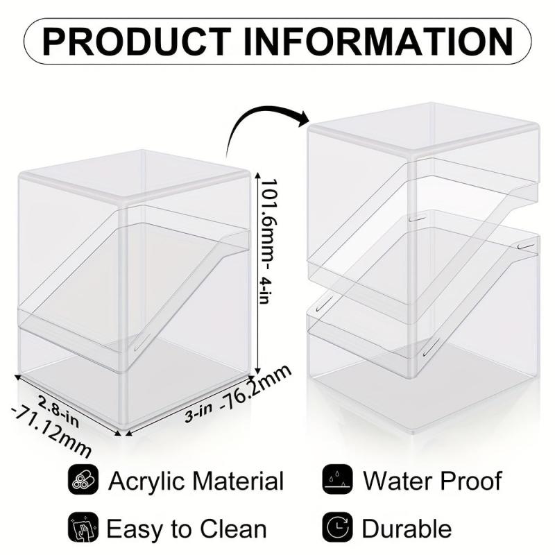Acrylic Card Boxes 6 Pack Sturdy Storage for 100 Sleeved Cards