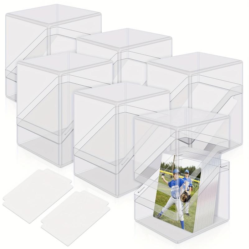 Acrylic Card Boxes 6 Pack Sturdy Storage for 100 Sleeved Cards