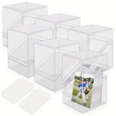 Acrylic Card Boxes 6 Pack Sturdy Storage for 100 Sleeved Cards