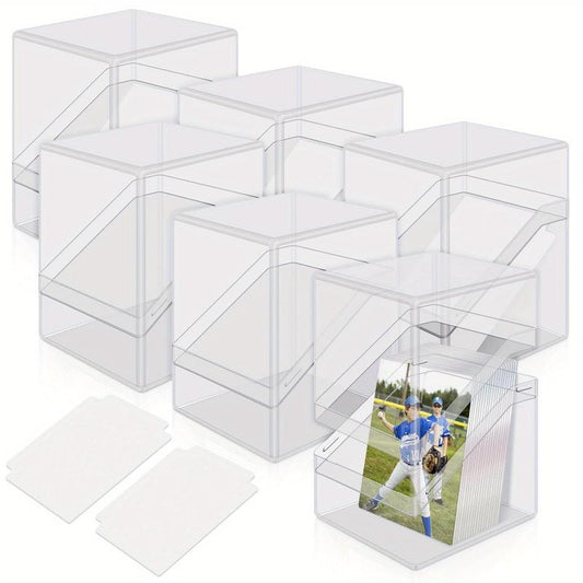 Acrylic Card Boxes 6 Pack Sturdy Storage for 100 Sleeved Cards