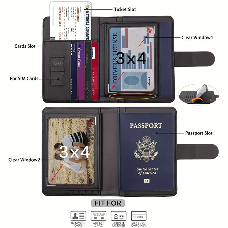 Passport Holder Card Slots Passport Cover For Women Men Waterproof