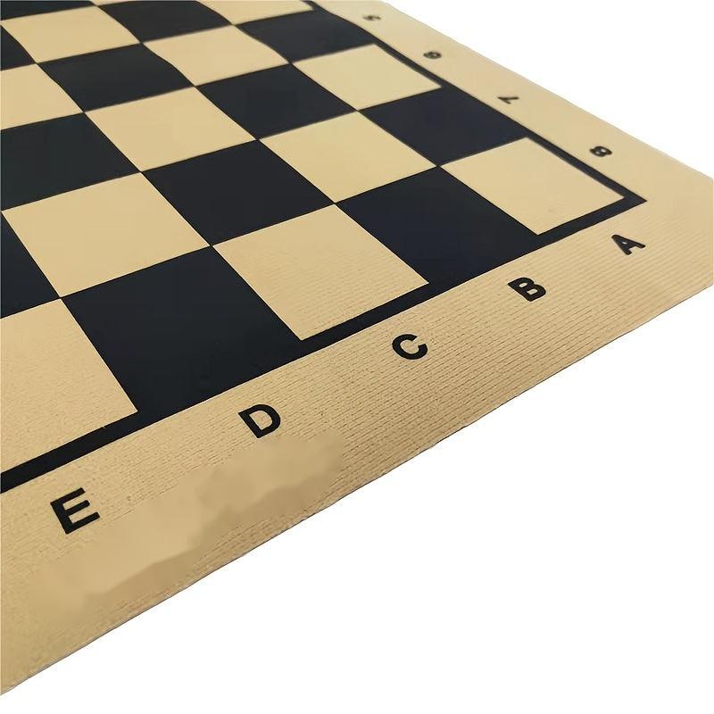 17-inch PU Leather Chessboard Chess Pieces and Folding Checkers Set