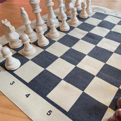 17-inch PU Leather Chessboard Chess Pieces and Folding Checkers Set