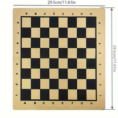 17-inch PU Leather Chessboard Chess Pieces and Folding Checkers Set