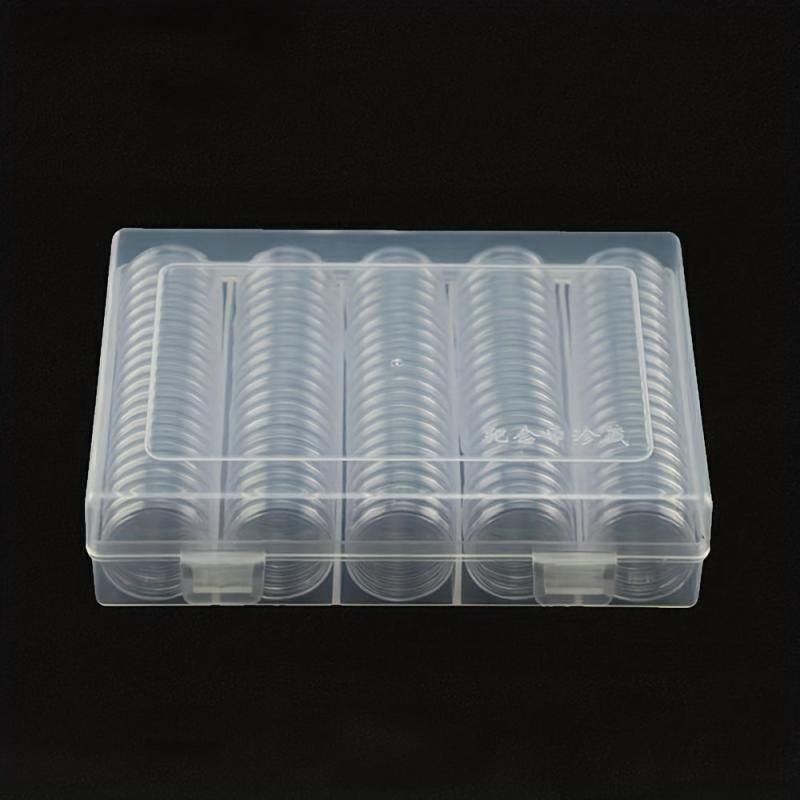 100pcs 25mm Round Coin Storage Box Portable Coin Storage Box