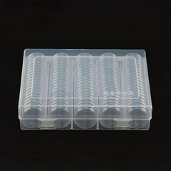 100pcs 25mm Round Coin Storage Box Portable Coin Storage Box