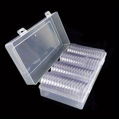 100pcs 25mm Round Coin Storage Box Portable Coin Storage Box