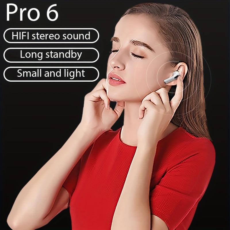 PRO6 Waterproof Wireless Earbuds Hi-fi Stereo Headphones for iPhone Android