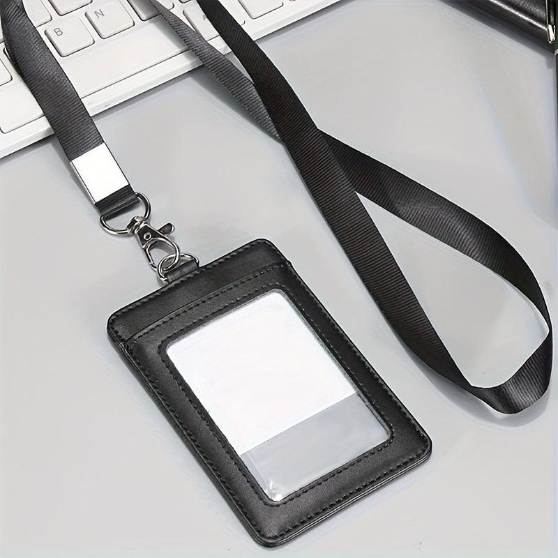 Employee ID Card Cover with Easy Pull Buckle Lanyard