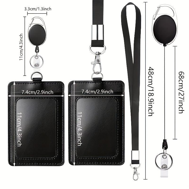 Employee ID Card Cover with Easy Pull Buckle Lanyard
