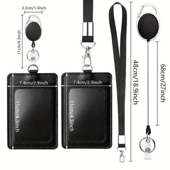 Employee ID Card Cover with Easy Pull Buckle Lanyard