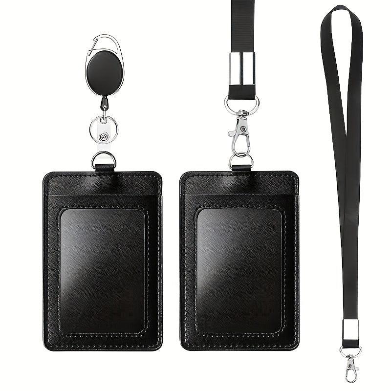 Employee ID Card Cover with Easy Pull Buckle Lanyard