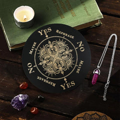 Wooden Pendulum Board Witchcraft Divination Crystal Dowsing Pendulum