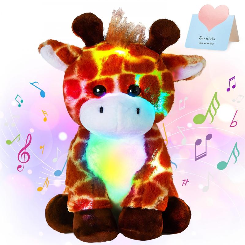 Luminous Music Sitting Giraffe Plush Toy 12in