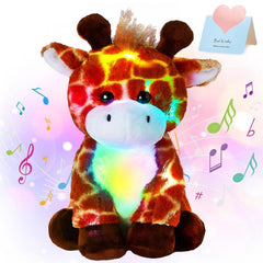 Luminous Music Sitting Giraffe Plush Toy 12in