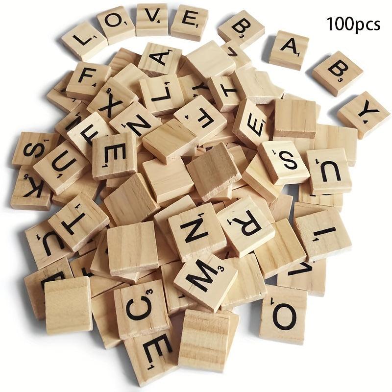 100PCS Scrabble Letters For Crafts Wood Scrabble Tiles DIY