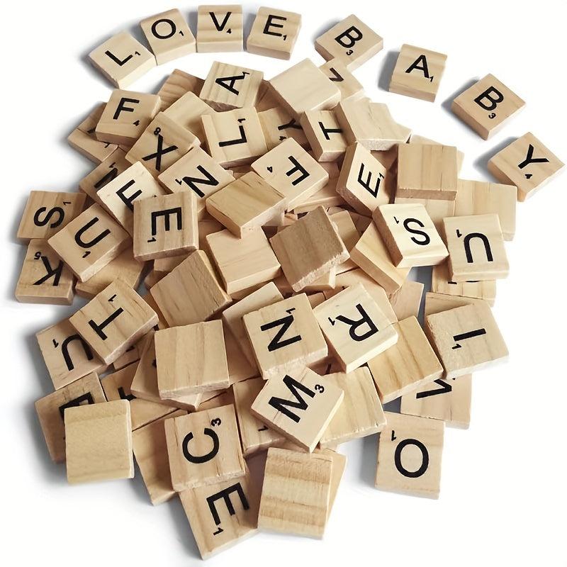 100PCS Scrabble Letters For Crafts Wood Scrabble Tiles DIY